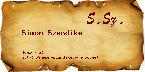 Simon Szendike névjegykártya